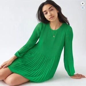 Wilfred Vibrant Green Long Sleeve Dress